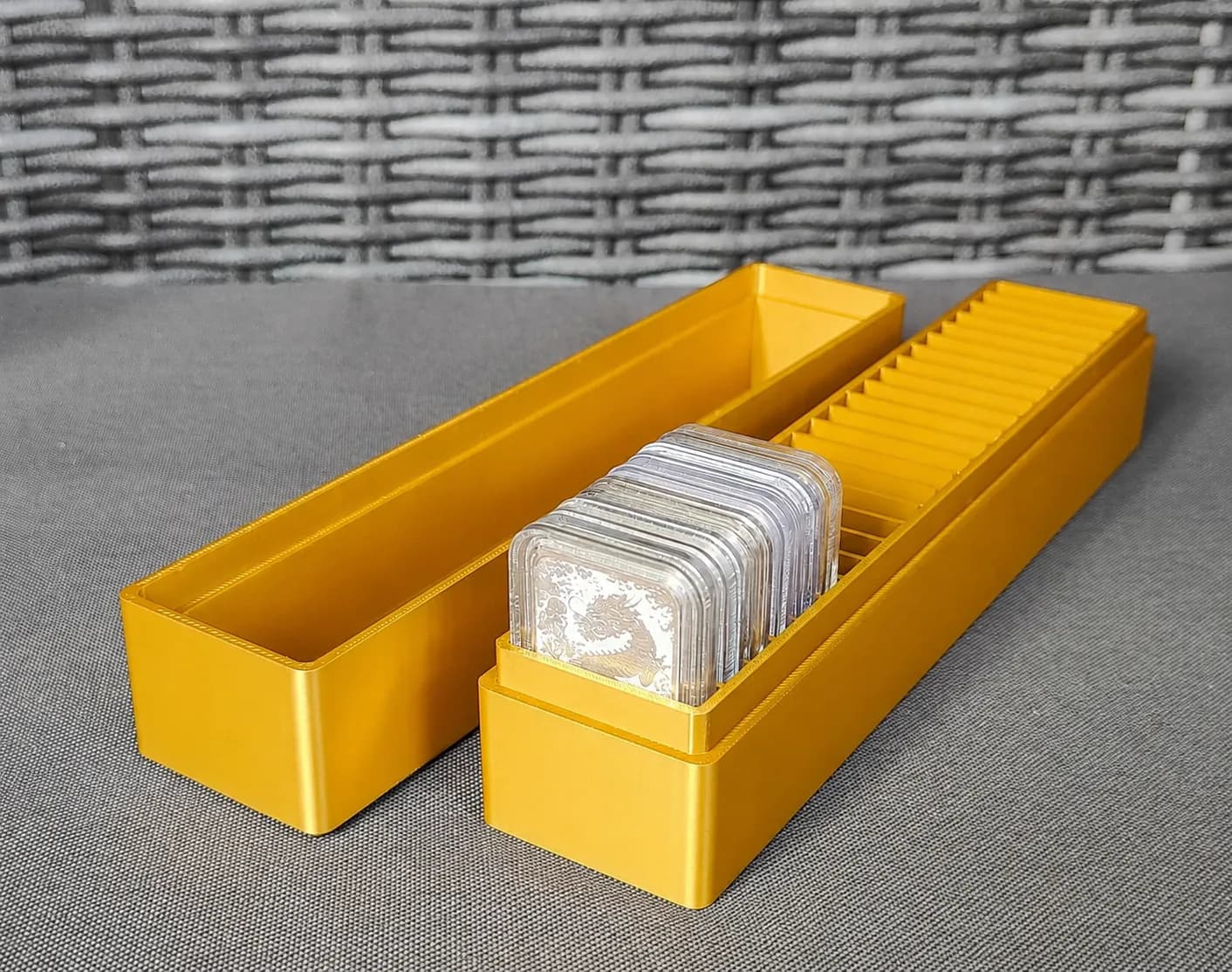 Münzbox für 25x Silbermünzen in Rectangle Kapseln, Hochformat Bild 6