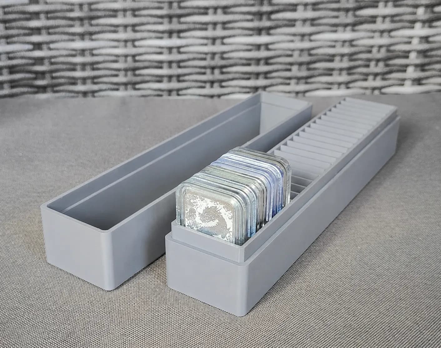 Münzbox für 25x Silbermünzen in Rectangle Kapseln, Hochformat Bild 4
