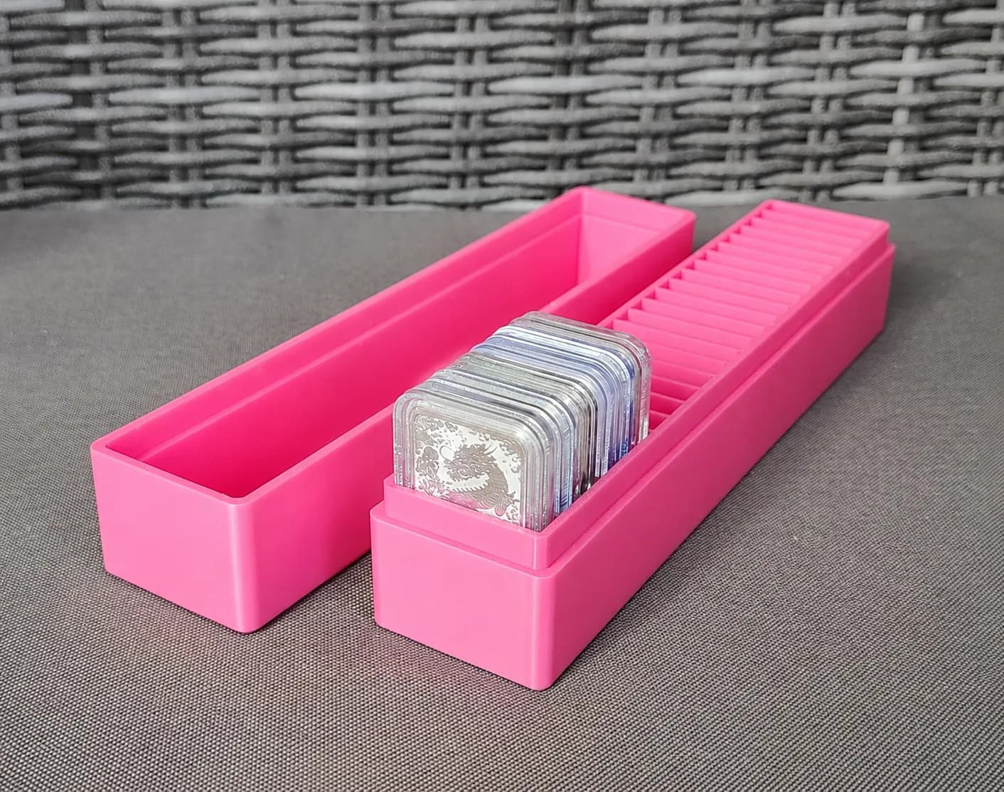 Münzbox für 25x Silbermünzen in Rectangle Kapseln, Hochformat Bild 8