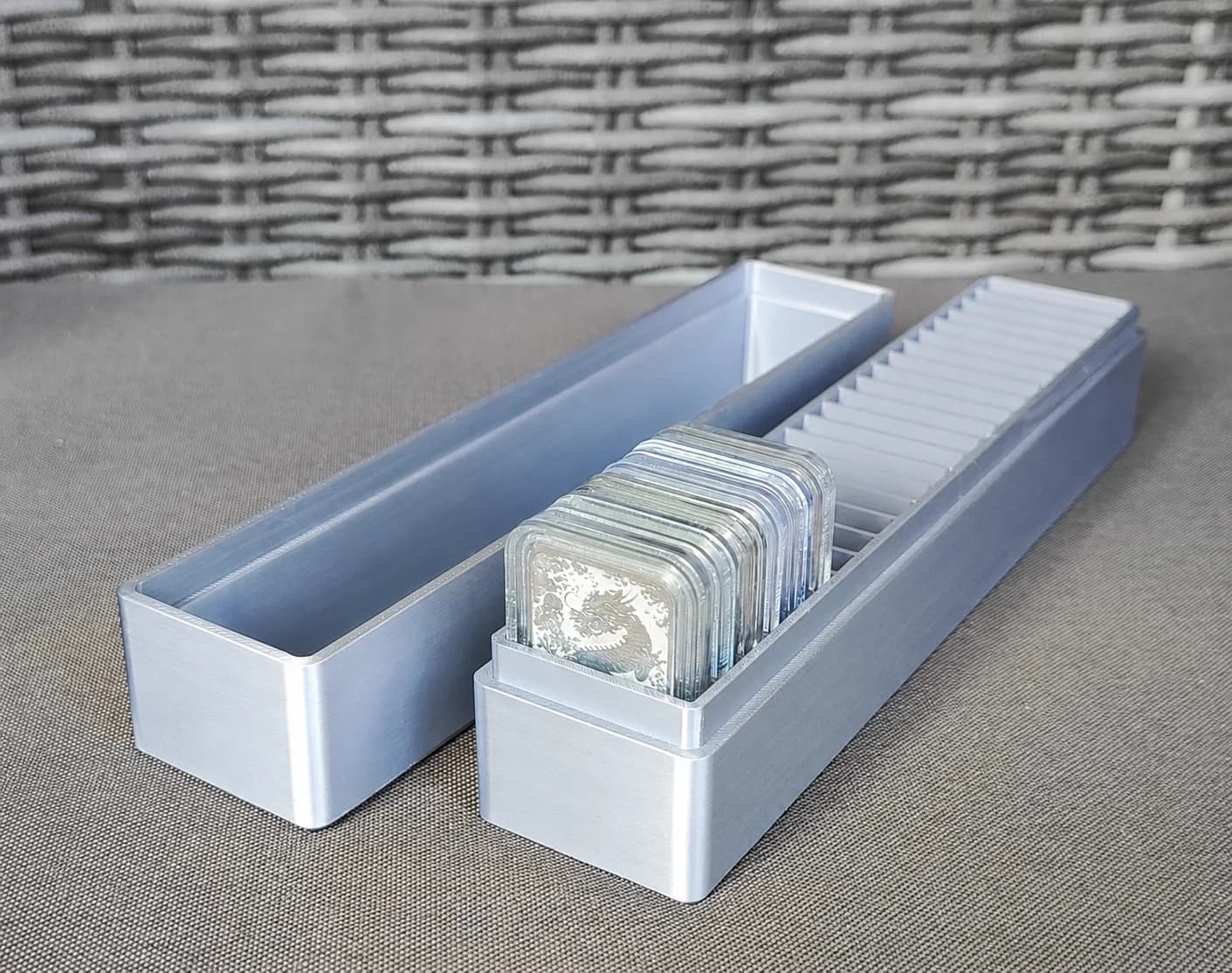 Münzbox für 25x Silbermünzen in Rectangle Kapseln, Hochformat Bild 7