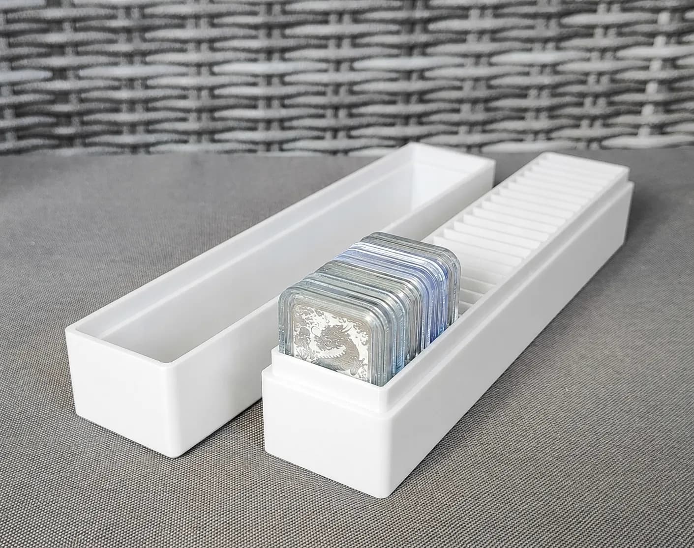 Münzbox für 25x Silbermünzen in Rectangle Kapseln, Hochformat Bild 5