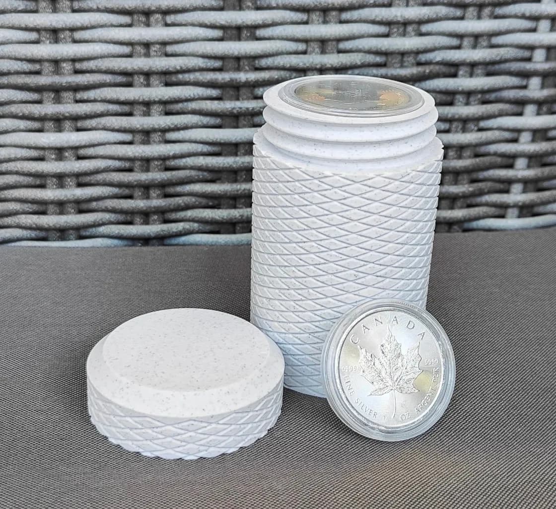 Münztube mit Diamantmuster für 1 Oz Silbermünzen Bild 4