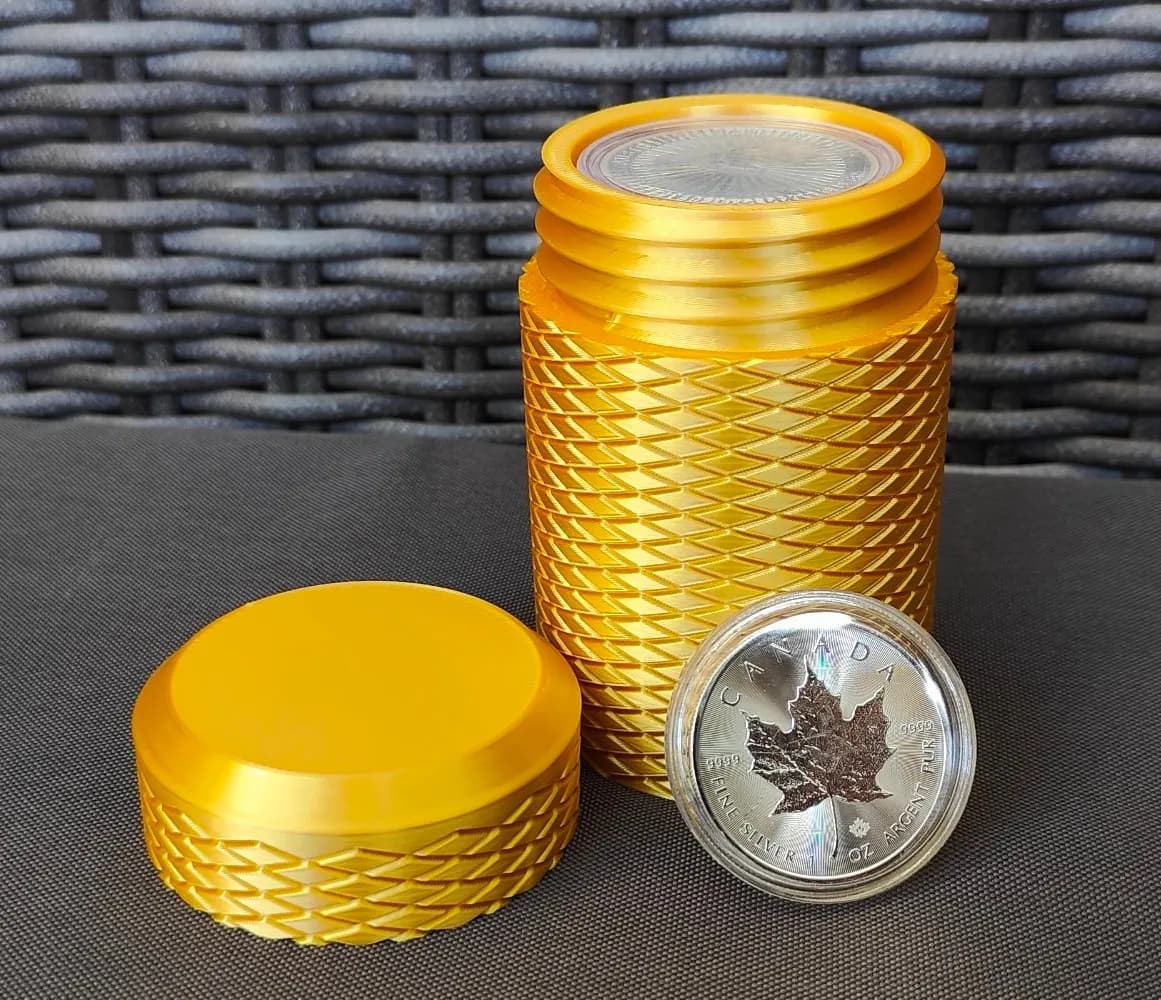 Münztube mit Diamantmuster für 1 Oz Silbermünzen Bild 5