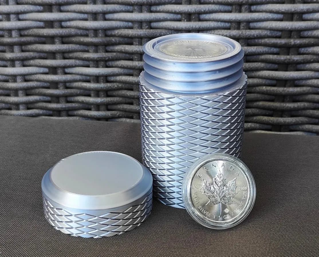 Münztube mit Diamantmuster für 1 Oz Silbermünzen Bild 6