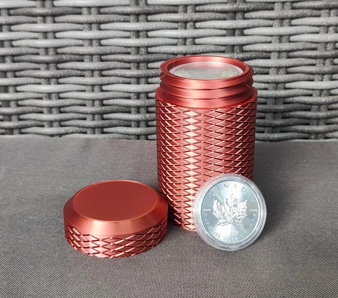 Münztube mit Diamantmuster für 1 Oz Silbermünzen Bild 7