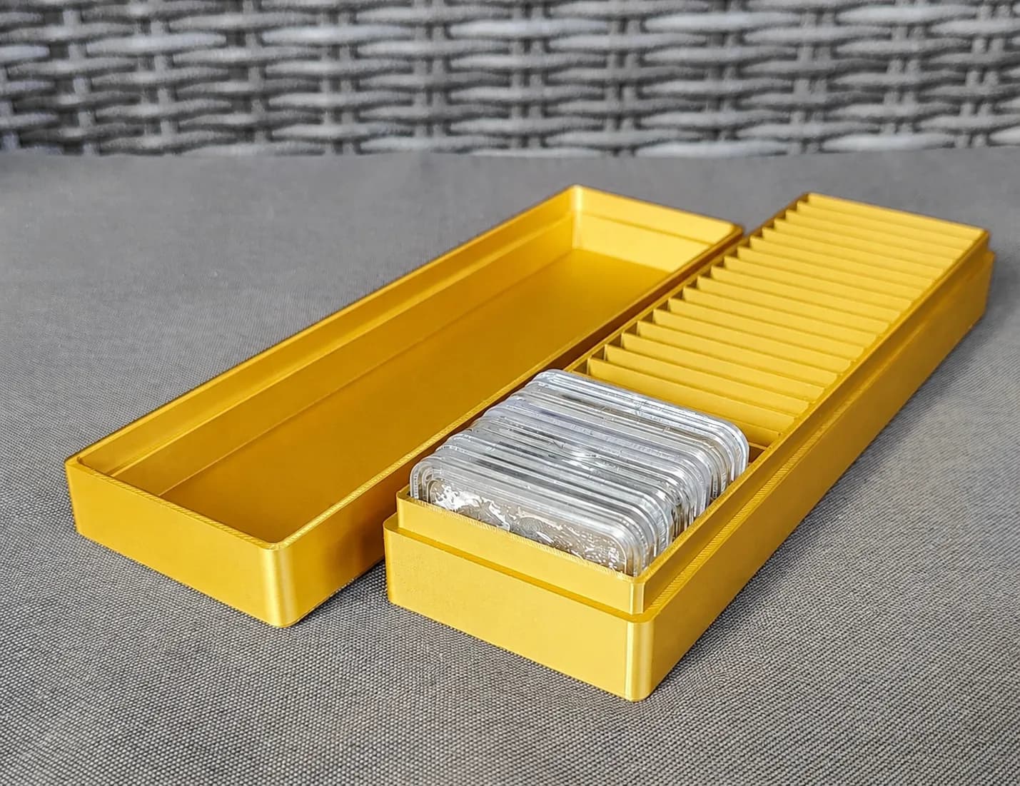 Münzbox für 25x Silbermünzen in Rectangle Kapseln, Querformat Bild 6