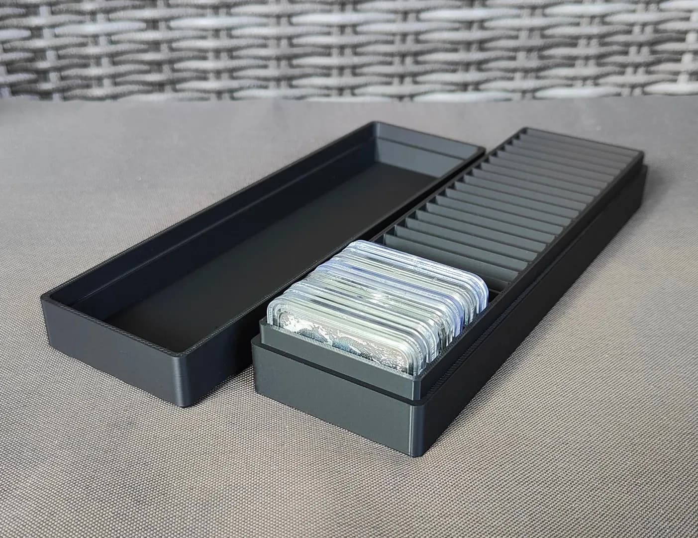 Münzbox für 25x Silbermünzen in Rectangle Kapseln, Querformat Bild 3