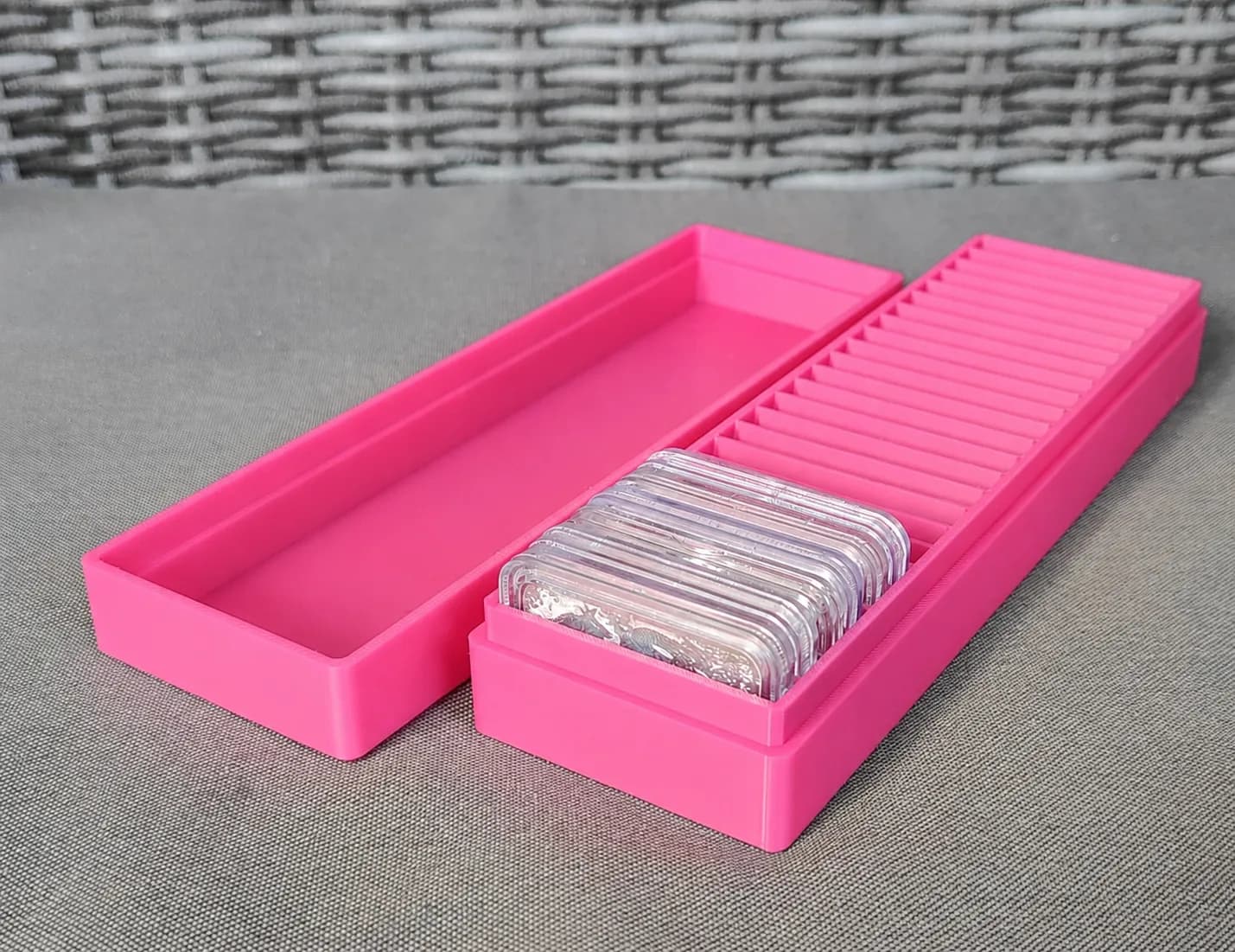 Münzbox für 25x Silbermünzen in Rectangle Kapseln, Querformat Bild 8