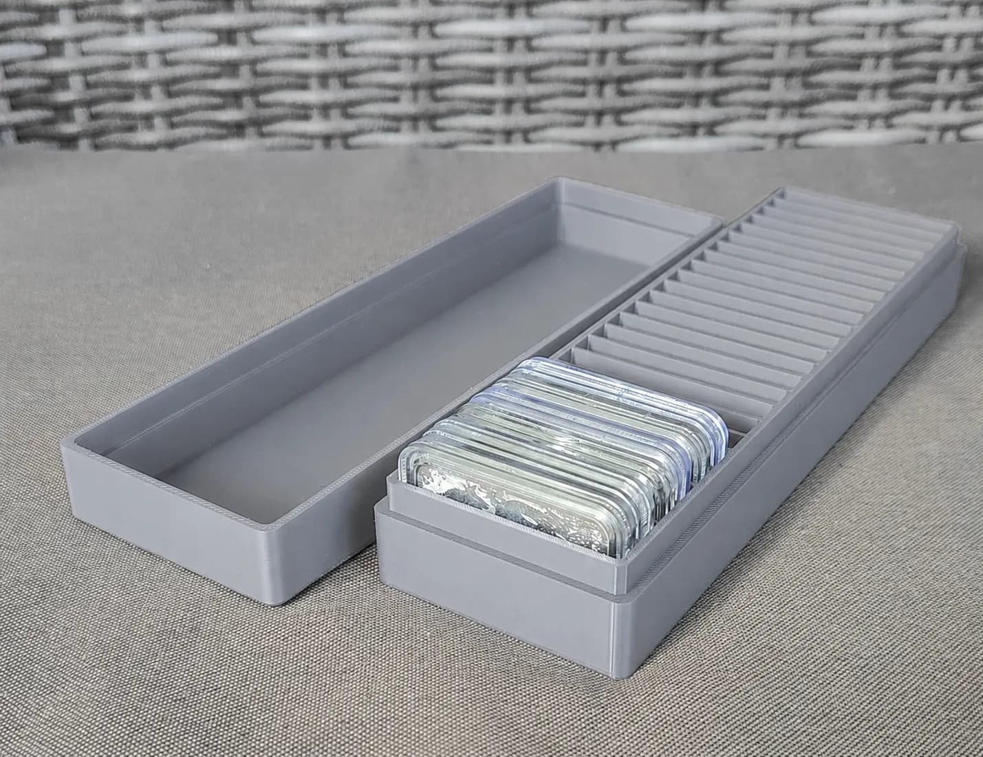 Münzbox für 25x Silbermünzen in Rectangle Kapseln, Querformat Bild 4