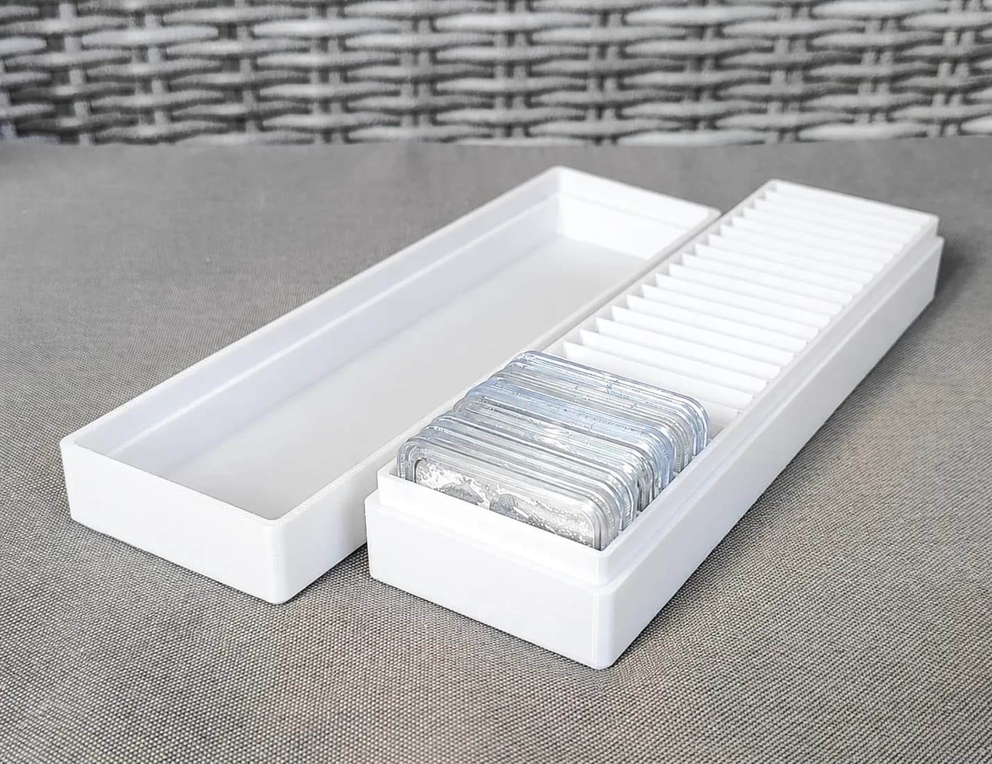Münzbox für 25x Silbermünzen in Rectangle Kapseln, Querformat Bild 5
