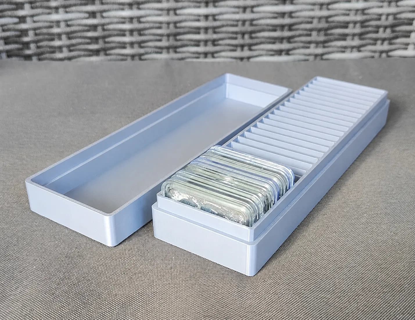 Münzbox für 25x Silbermünzen in Rectangle Kapseln, Querformat Bild 7